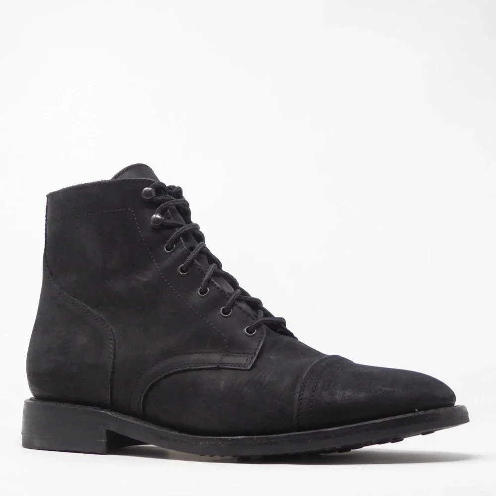 Thursday Boot Co Mens Captain Lace Up Boots Black Matte Leather 12
